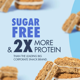 Sinless Oatmeal Cream Pie individually-wrapped packaging; convenient travel snack.