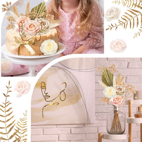 Sinmoe artificial rose topper brings soft color to celebration cakes