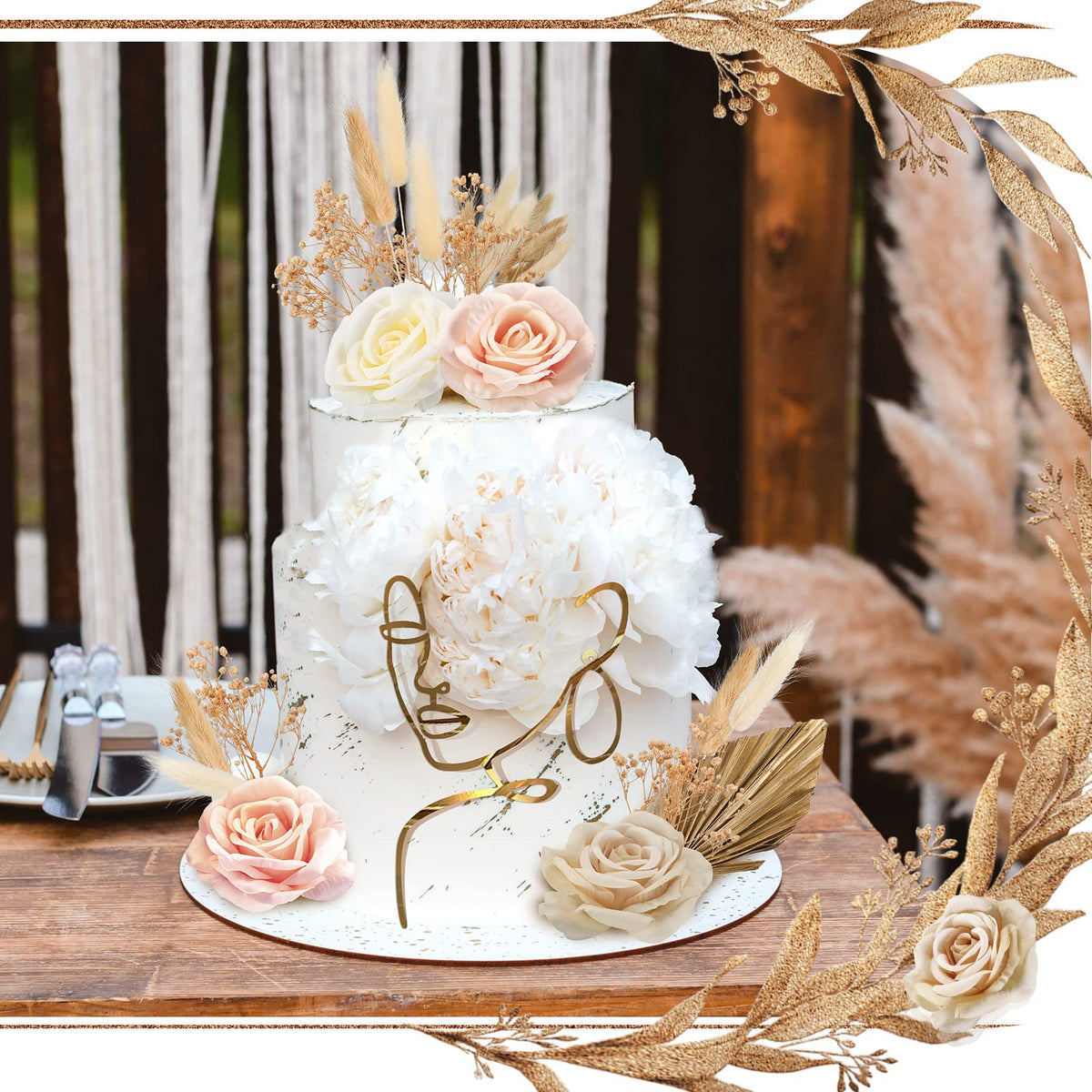 Sinmoe dried bouquet piece enhances dessert table visuals
