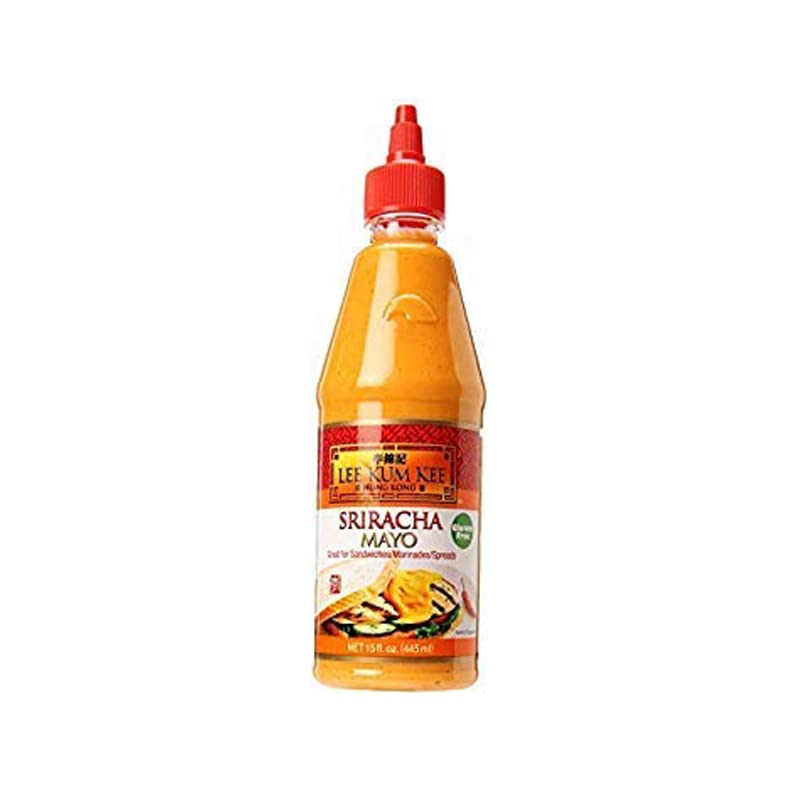 Sioditin Sriracha Mayo 15oz two-pack bottle, creamy heat for sandwiches and dips.