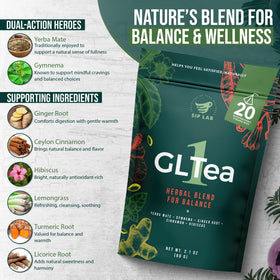 Sip Lab GLTEA-1 yerba mate note supports balanced focus during the day.