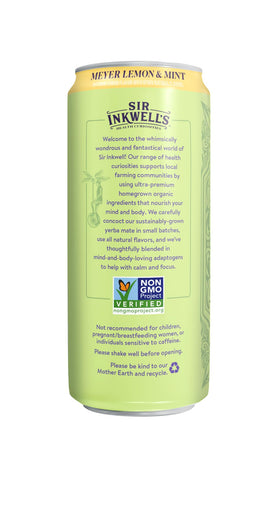 Meyer Lemon & Mint flavor visuals signaling bright citrus and cool mint notes.