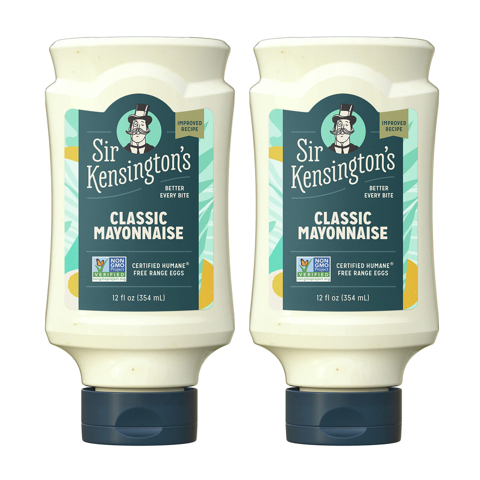 Sir Kensington's mayonnaise pack-2 classic on shelf, gluten-free and Non-GMO verified.