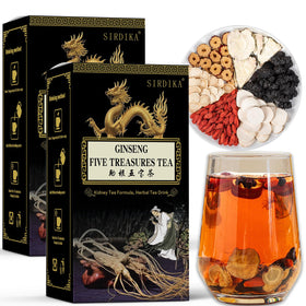 SIRDIKA Ginseng Five Treasures Tea box front for daily wellness ritual