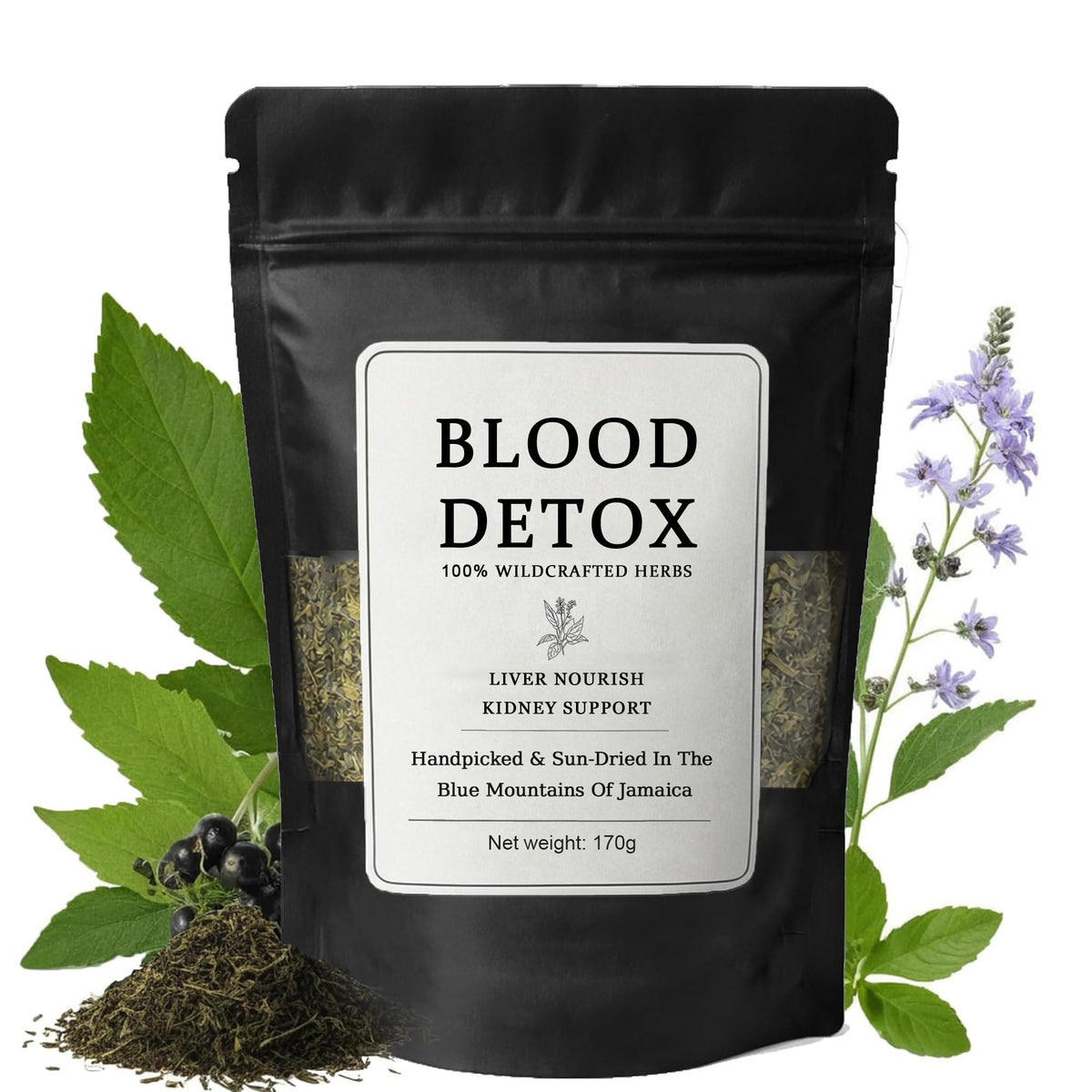 SIRDIKA Healing Garden Blood Detox Tea packaging shows a plant-based daily ritual.