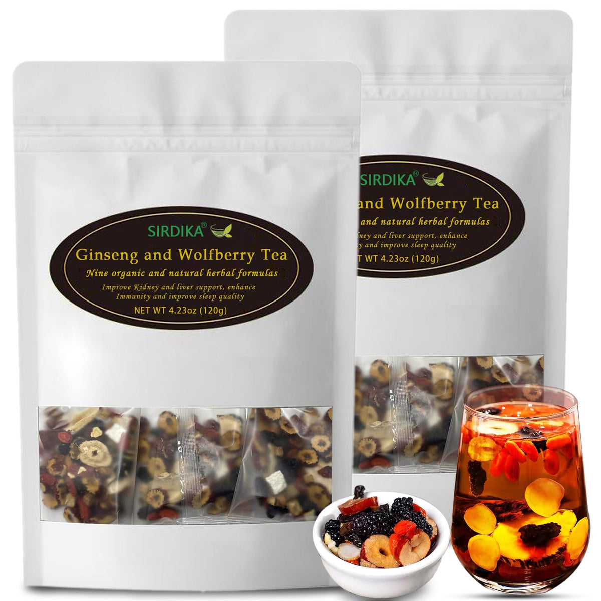SIRDIKA Kidney Tea packaging showcases a premium herbal blend for daily vitality.