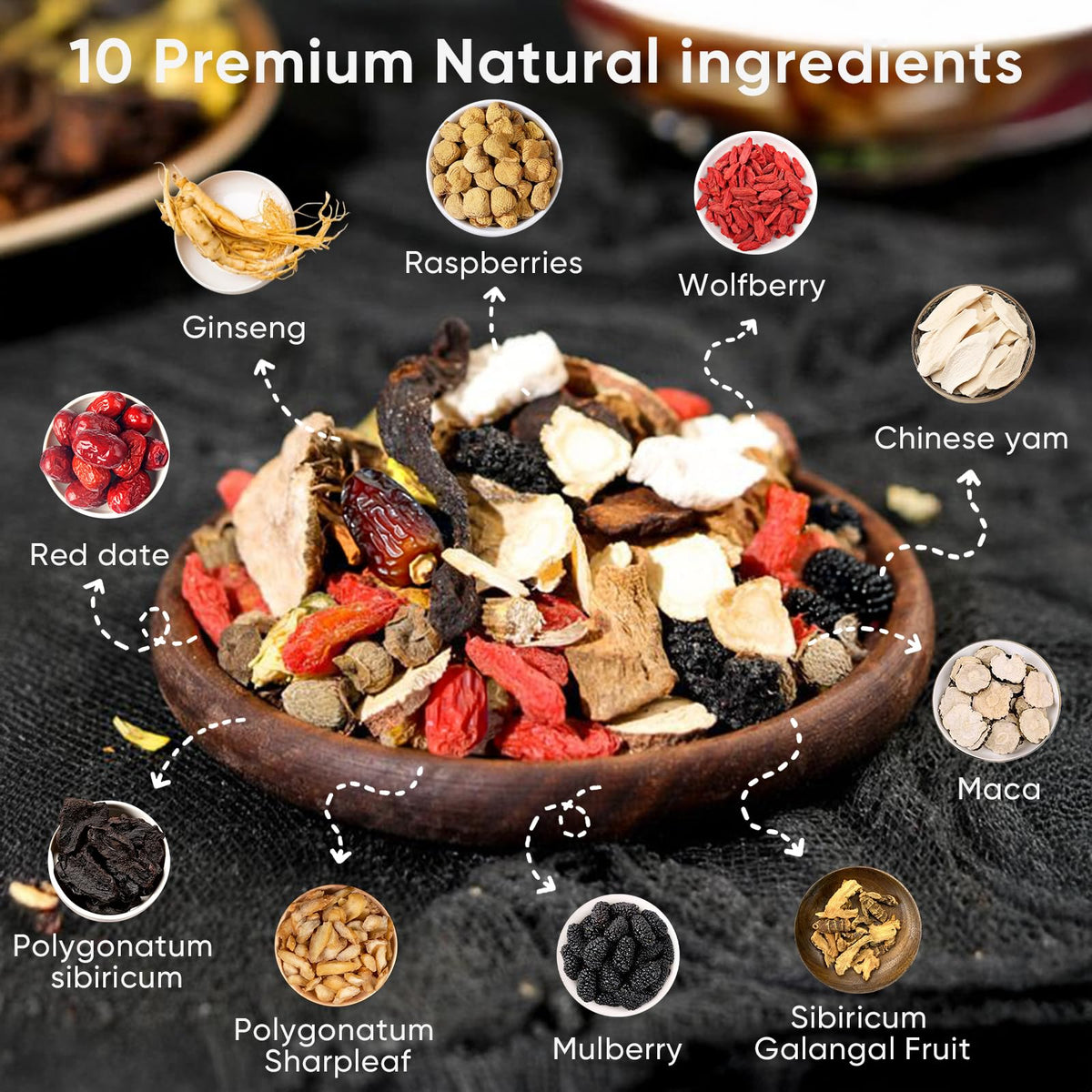 SIRDIKA Ten-ingredient blend collection emphasizes natural wellness potential.