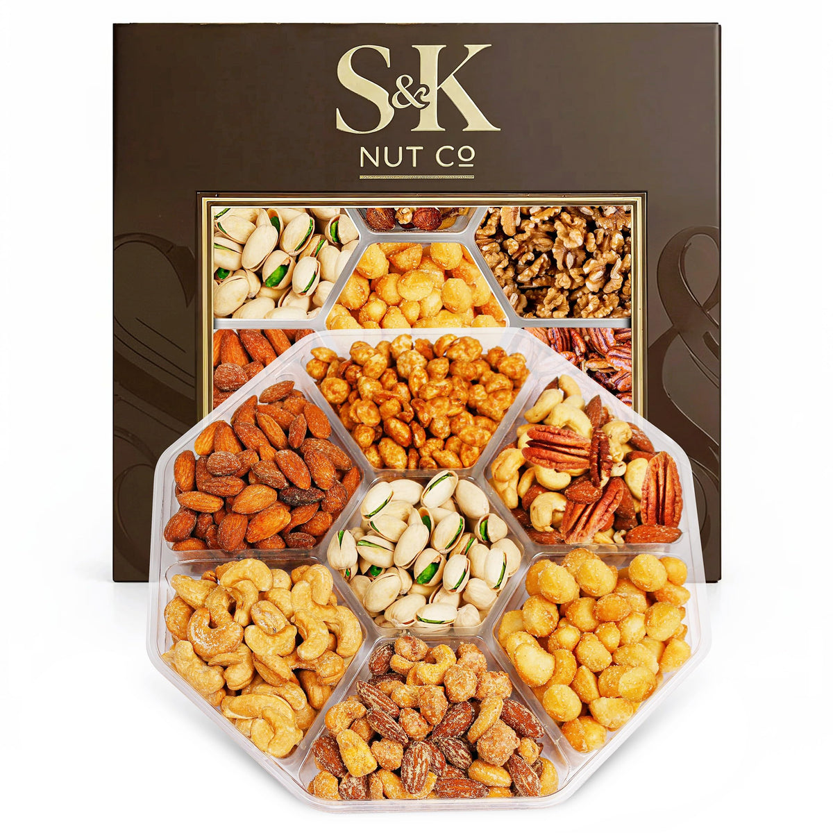 S&K Nut Co. Mother’s Day nuts gift tray—ready-to-share centerpiece for brunch.