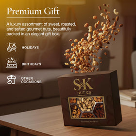 S&K Nut Co. ready-to-serve gift box showcases balanced flavors.