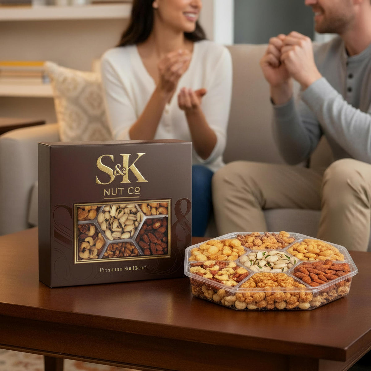 S&K Nut Co. roasted and salted nut varieties ready for sharing.
