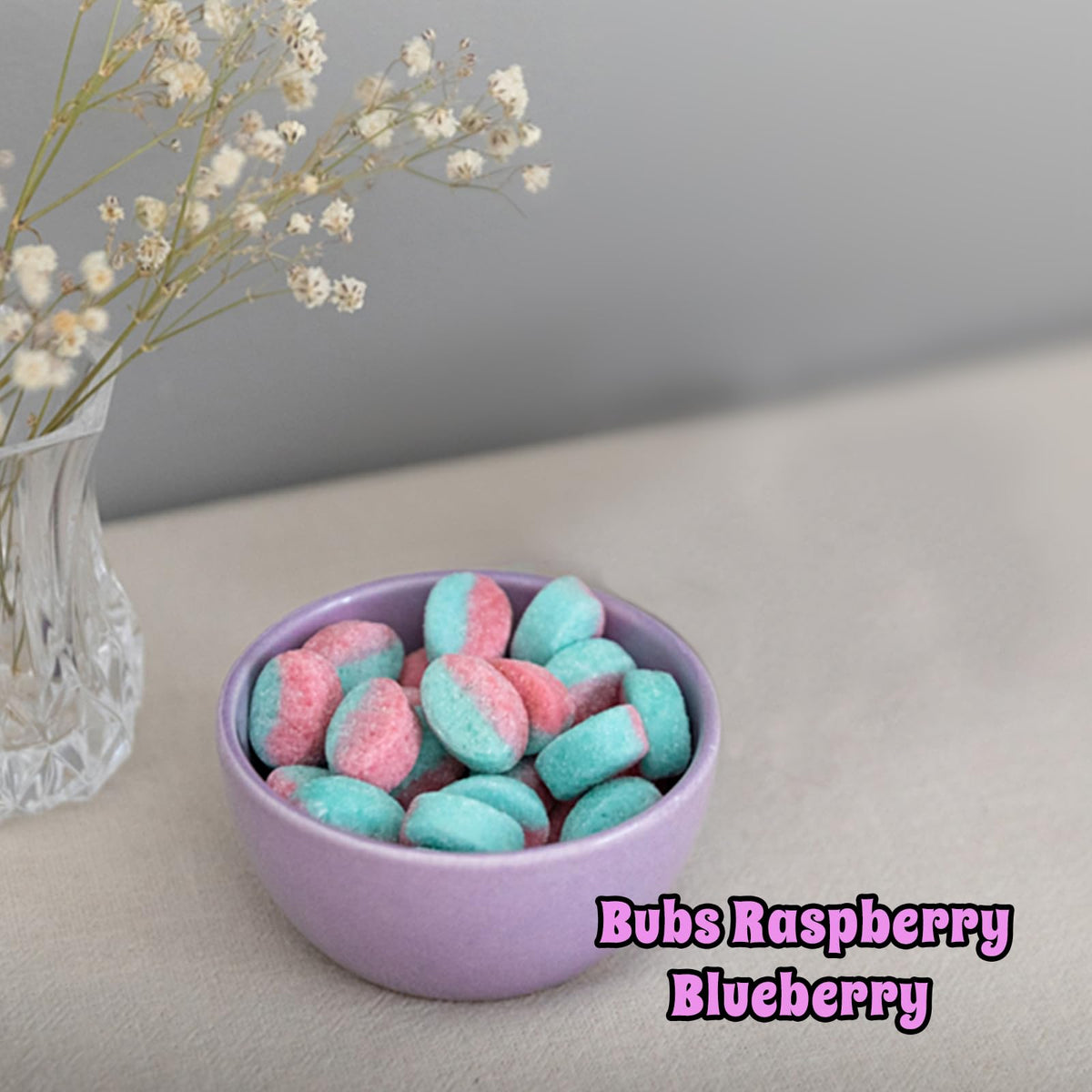 SkandyNova Bubs Mini foam candy closeup—gelatin-free foam texture details