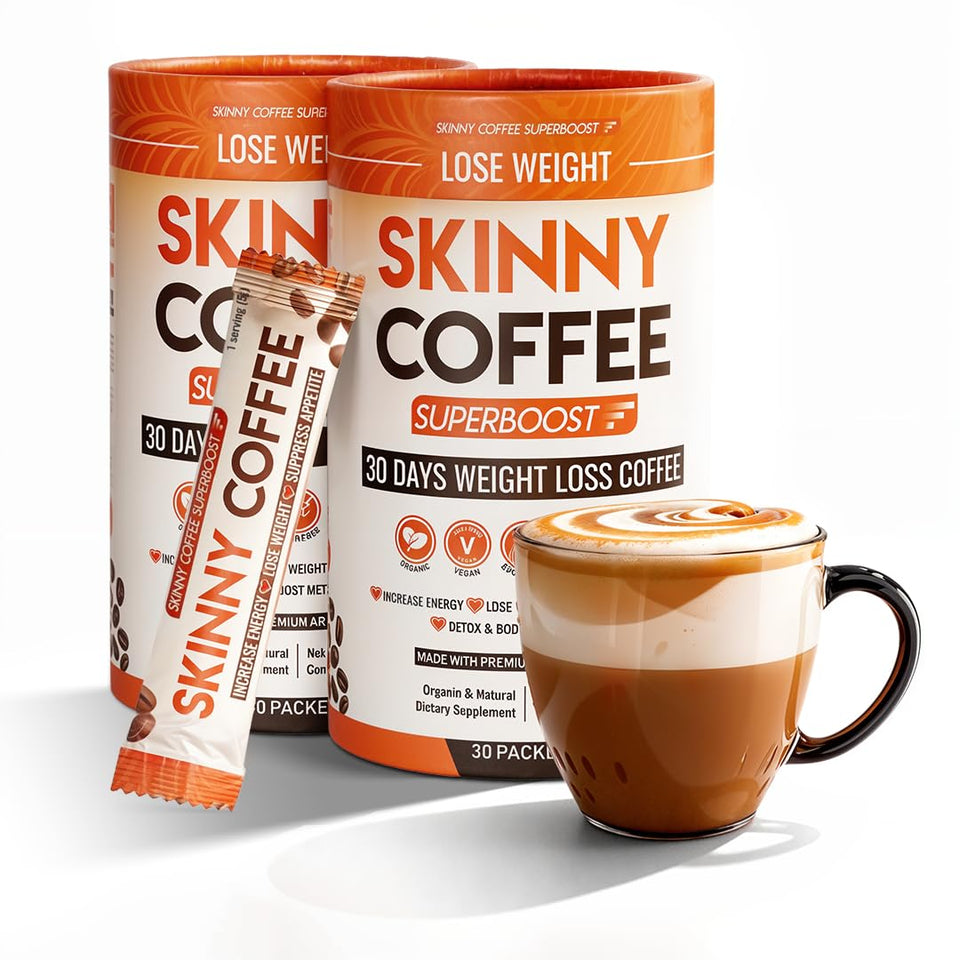 Skinny Coffee SuperBoost belly-fat cup promotes waist shaping and energy.