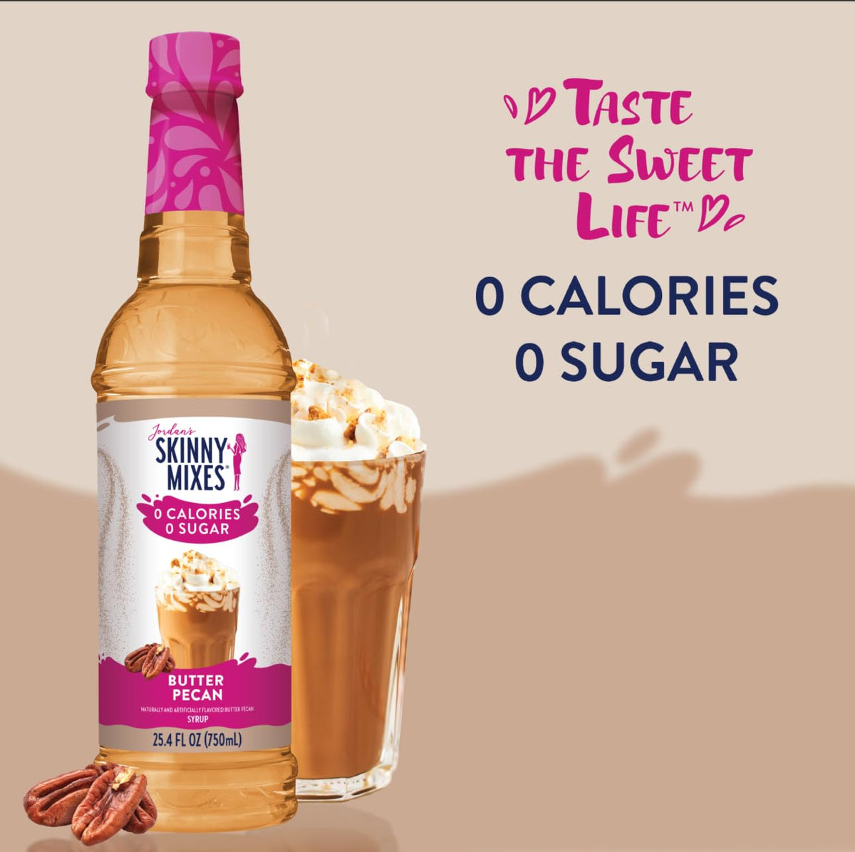 Skinny Mixes Butter Pecan coffee-drizzle adding a rich caramel note.