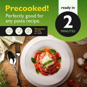 Konjac fiber close up in Skinny Pasta highlights natural glucomannan.
