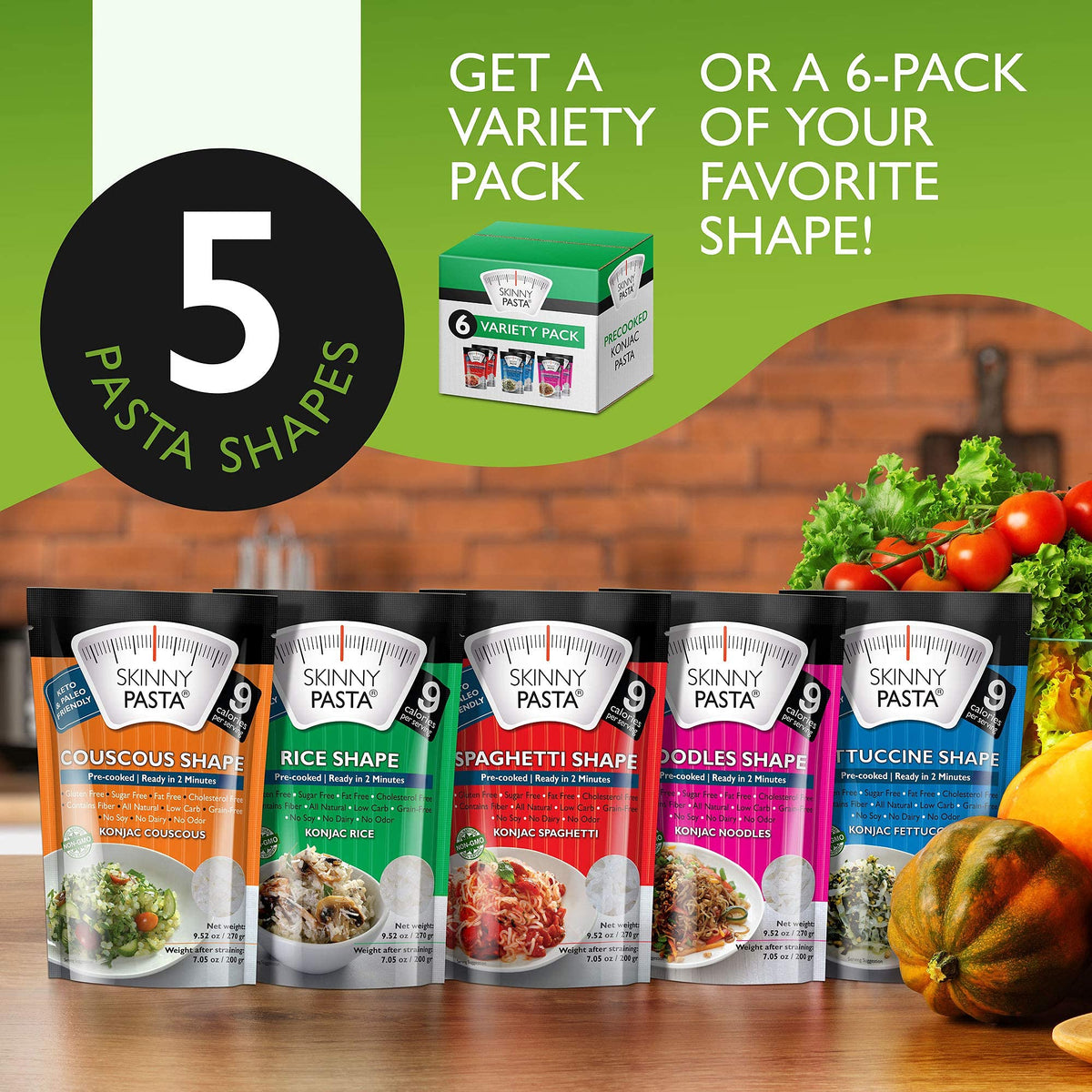 Skinny Pasta fettuccini presents a light, satisfying noodle option.