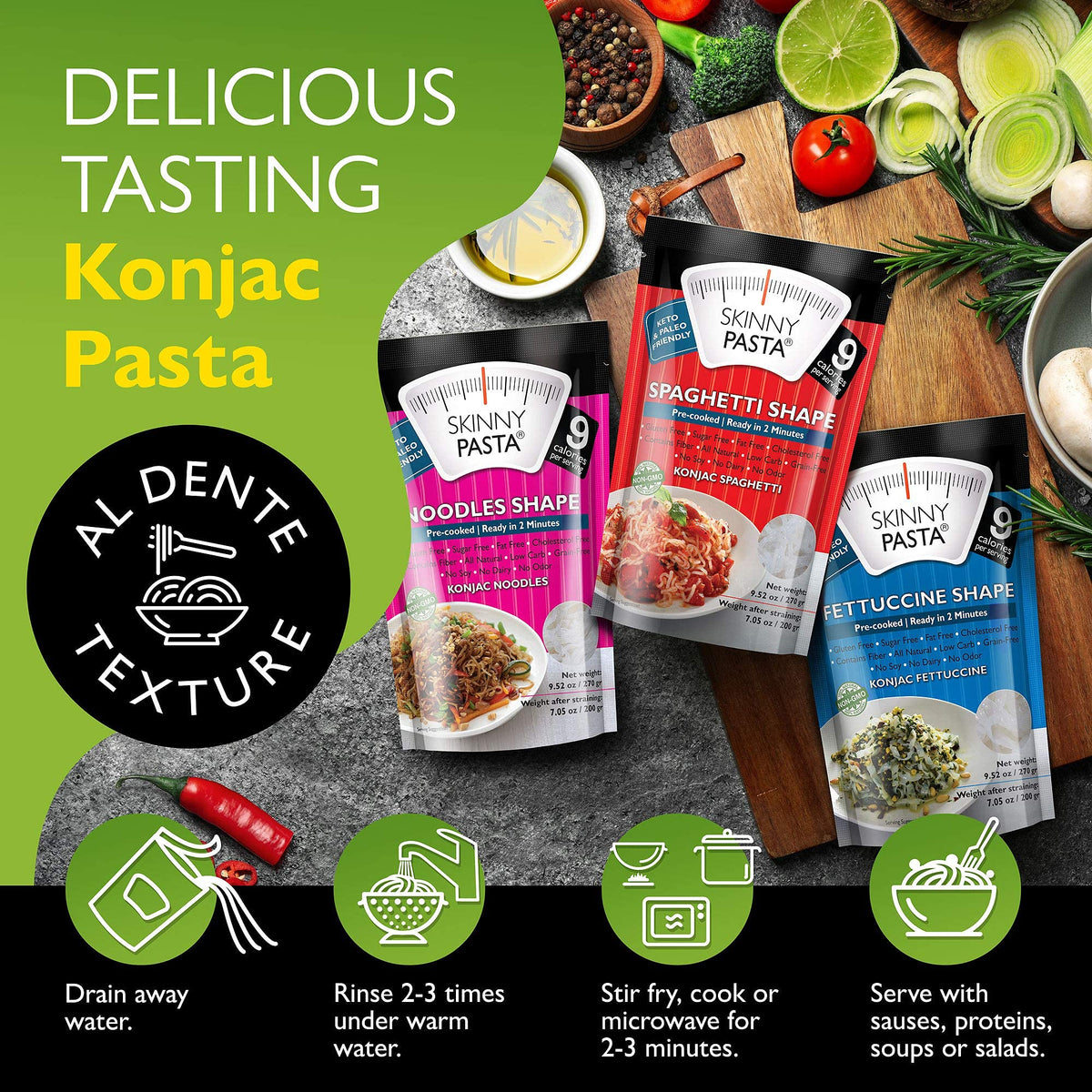 Skinny Pasta lasagna sheets provide gluten-free layering for meals.