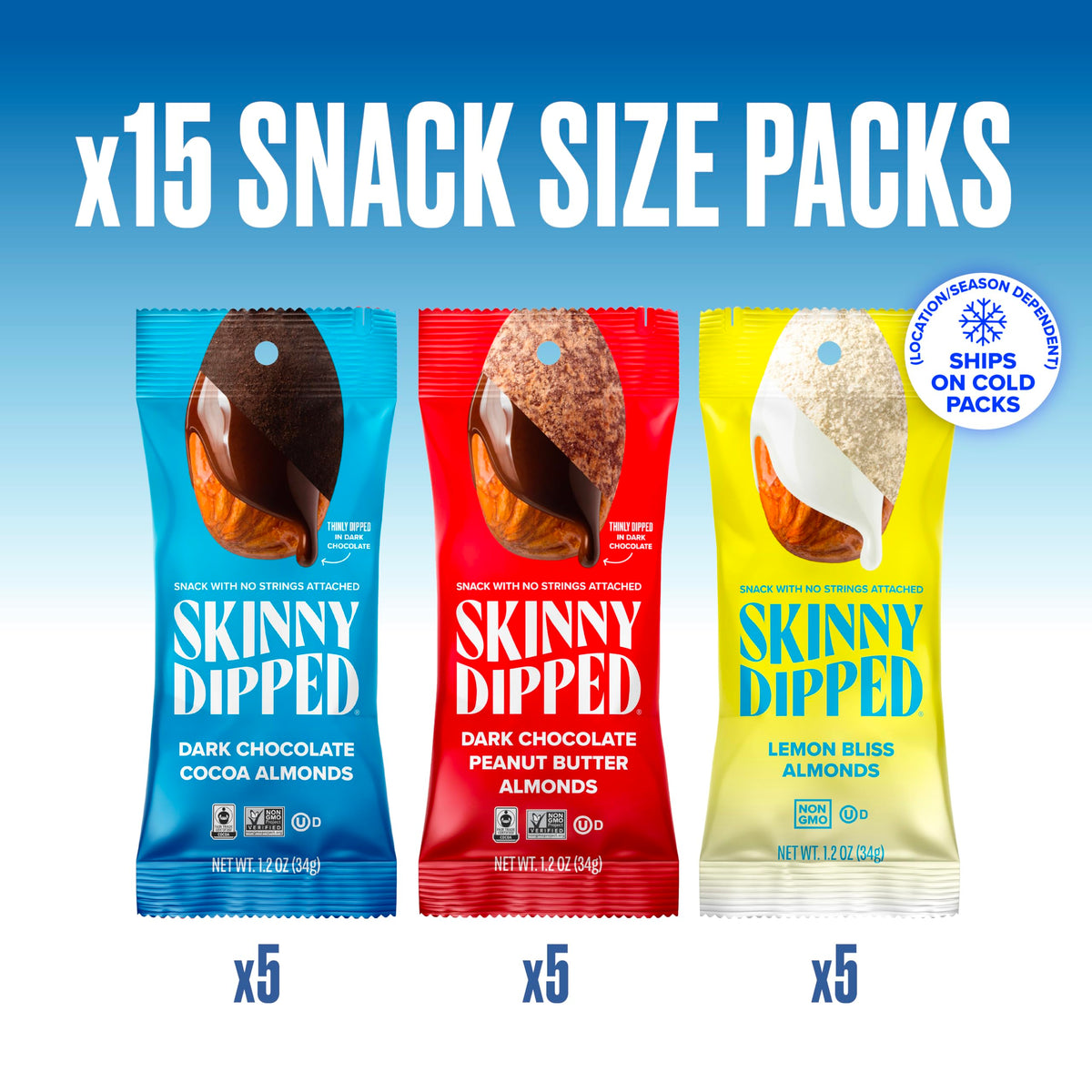 SKINNYDIPPED on-the-go 1.2 oz packs for busy days