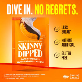 SkinnyDipped cashews ingredients non-GMO showcase clean snacking.