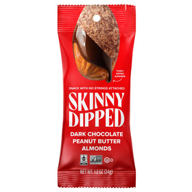 SKINNYDIPPED dark chocolate almonds bag for on-the-go protein-friendly snacking