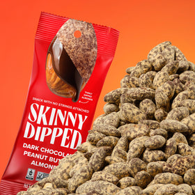 SKINNYDIPPED dark chocolate coating detail close-up