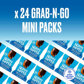 SKINNYDIPPED Dark Chocolate Cocoa Almonds 24-pack—bulk snack for weekly lunches.