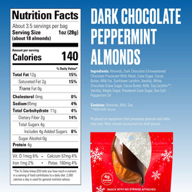 SkinnyDipped almonds ingredients close-up highlights non-GMO and gluten-free ingredients.