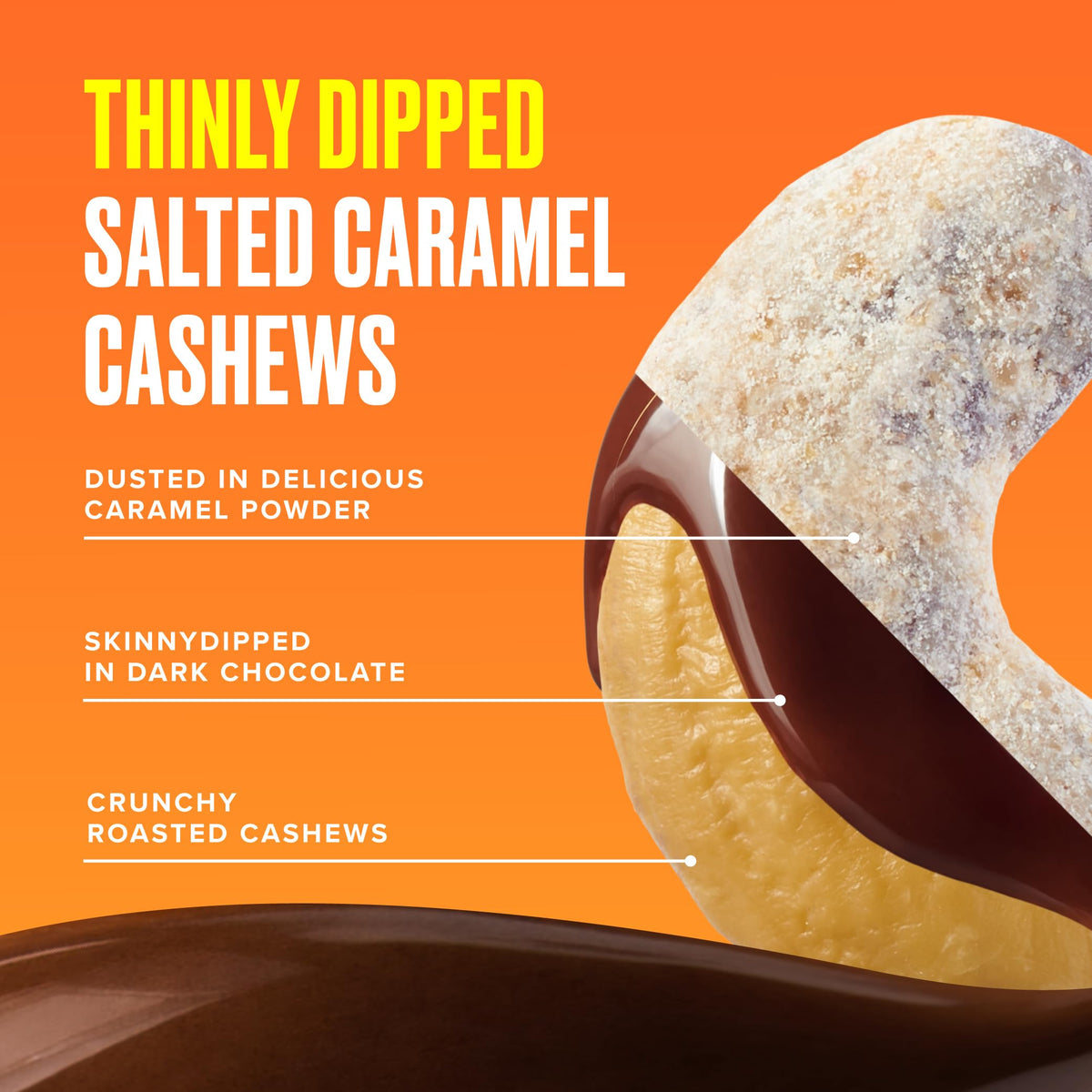 SkinnyDipped logo highlights gluten-free and Kosher status.