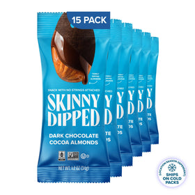 SkinnyDipped individually wrapped bags for mess-free snacking.