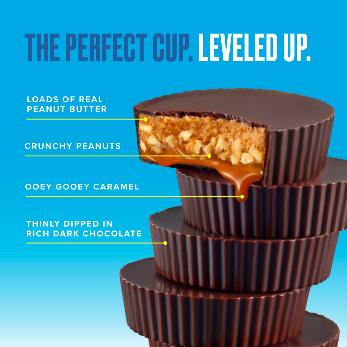 A few SKINNYDIPPED cups individually wrapped for freshness and on-the-go use.