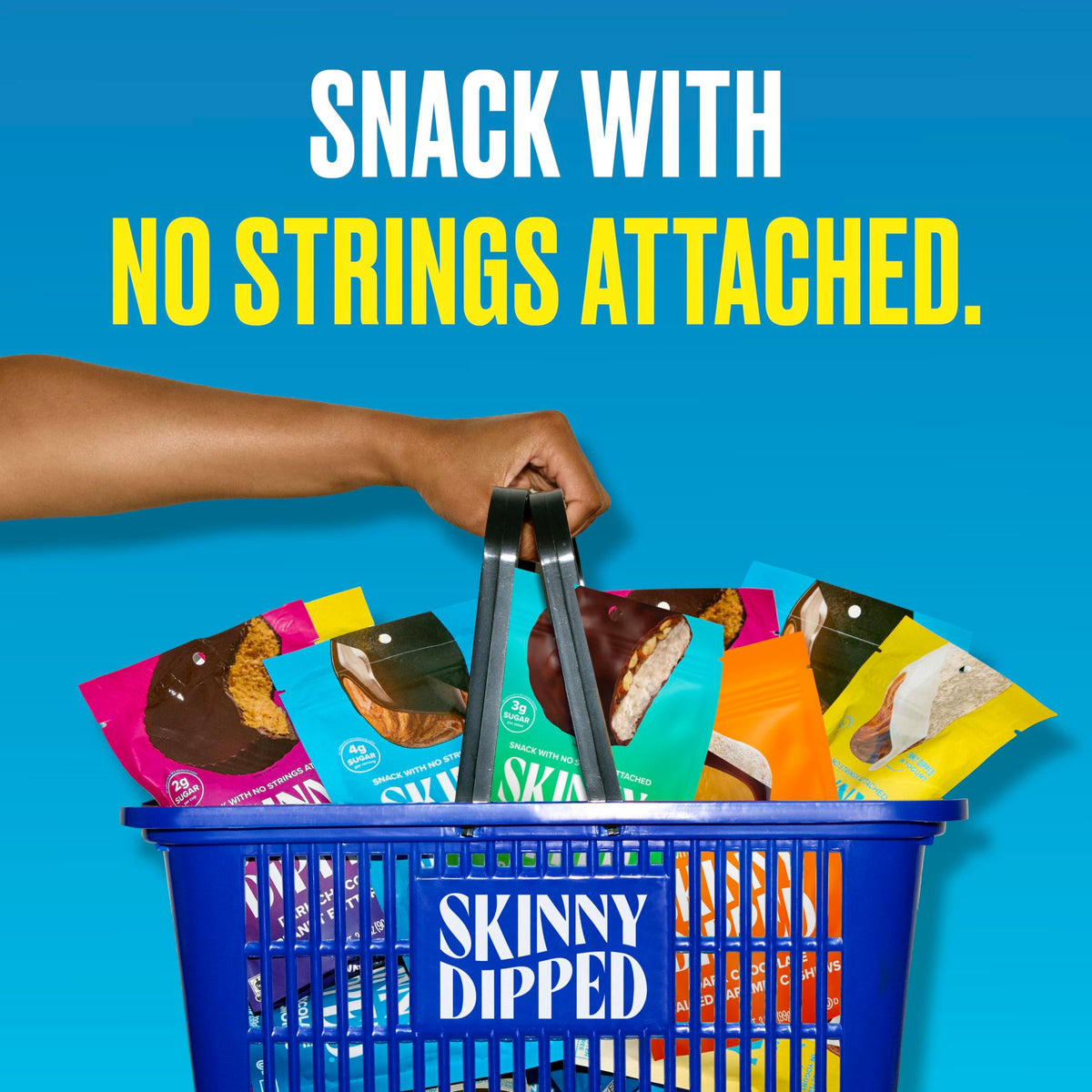 SkinnyDipped on-the-go snack ideal for travel and busy days