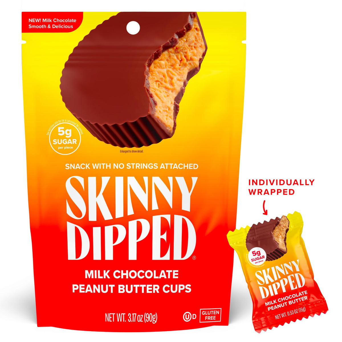 SKINNYDIPPED bite shot showcases a creamy center for a quick, satisfying treat.