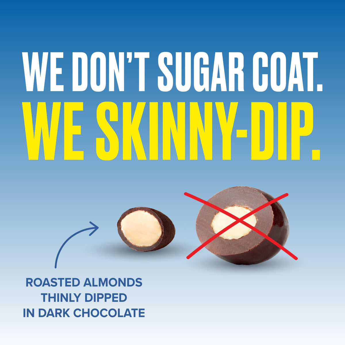 SkinnyDipped resealable bag feature preserves freshness for on-the-go snacking.