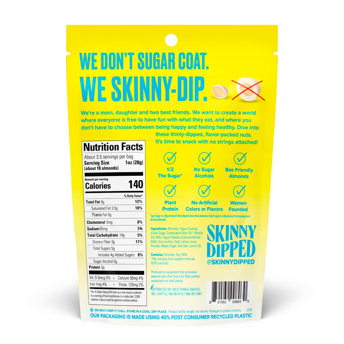 SkinnyDipped salted caramel cashews, caramel swirl with roasted nuts for a crave-worthy snack.