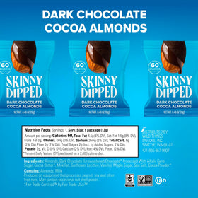 Cocoa-dusted SkinnyDipped Minis almonds with rich aroma