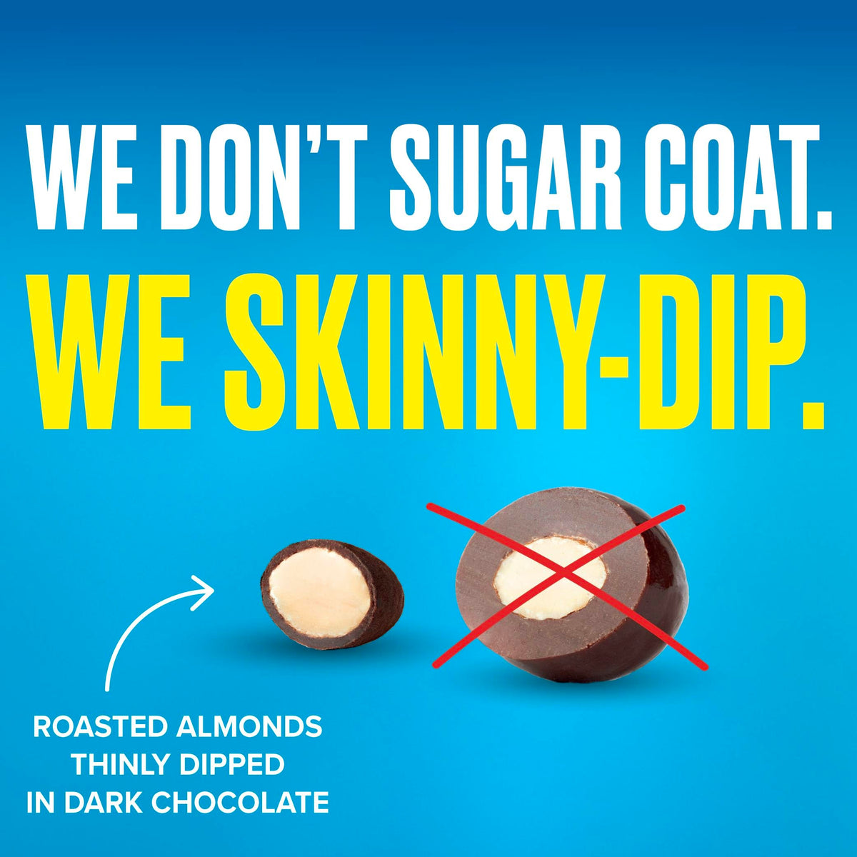Vegan-friendly Super Dark + Sea Salt SkinnyDipped Minis almonds