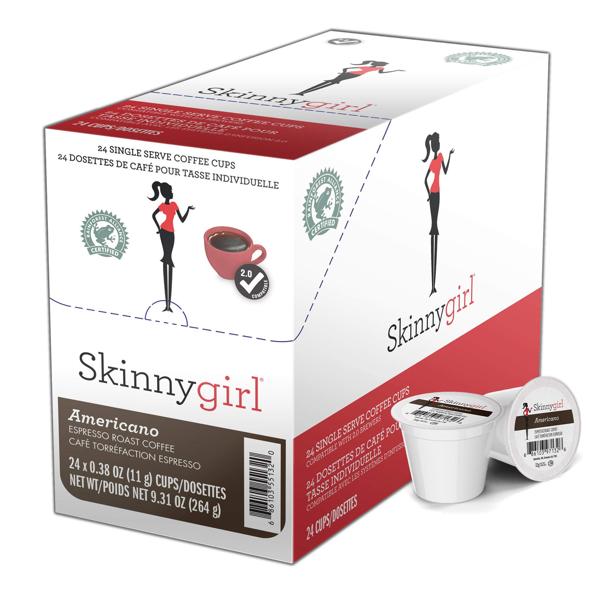 Skinnygirl Americano espresso roast pod ready for a bold morning brew