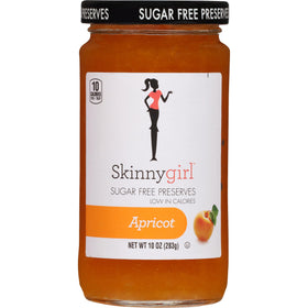 Skinnygirl apricot mimosa preserves jar front, sugar-free flavor for a guilt-free breakfast.
