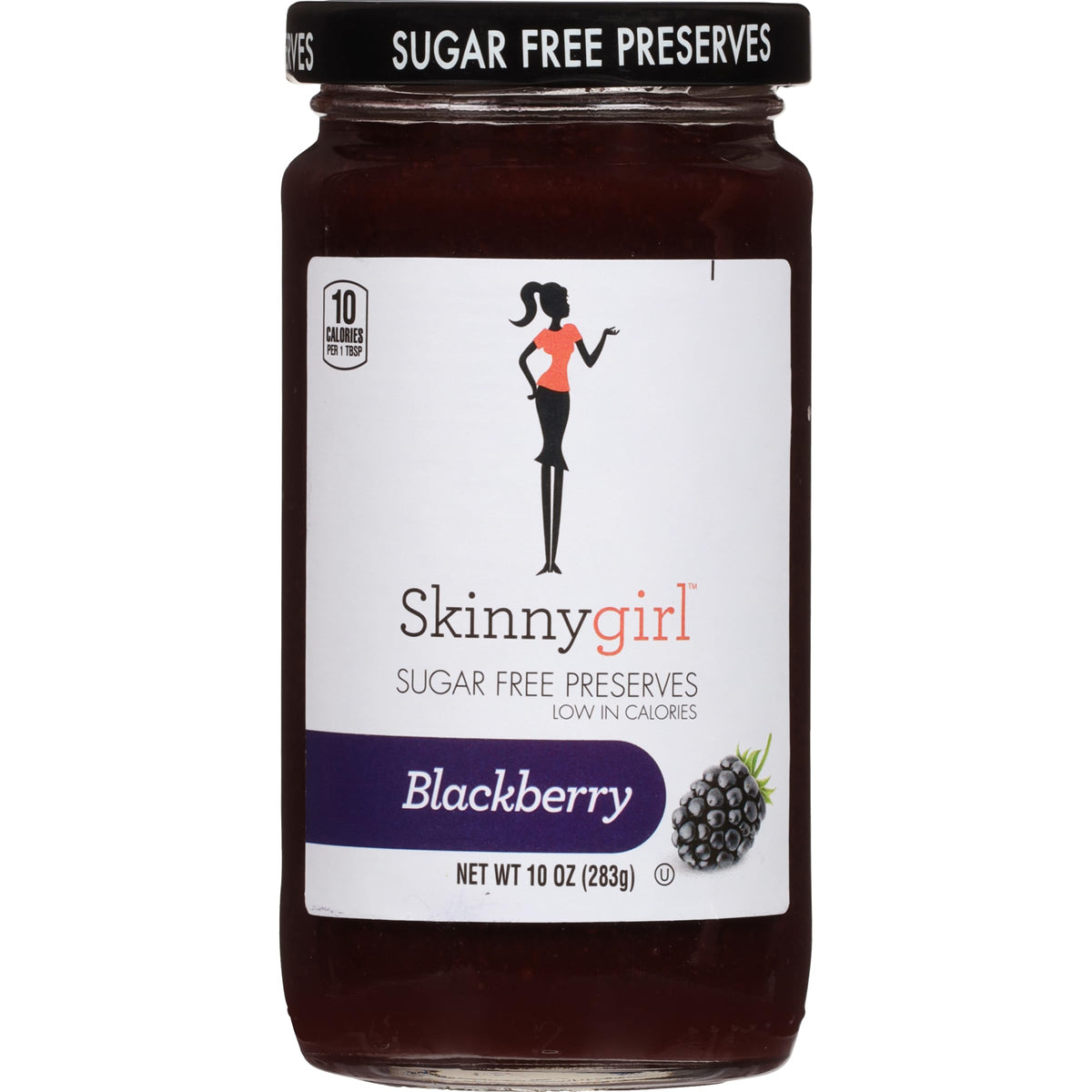 Skinnygirl Blackberry Mule preserves jar on toast, with sugar-free berry boost.