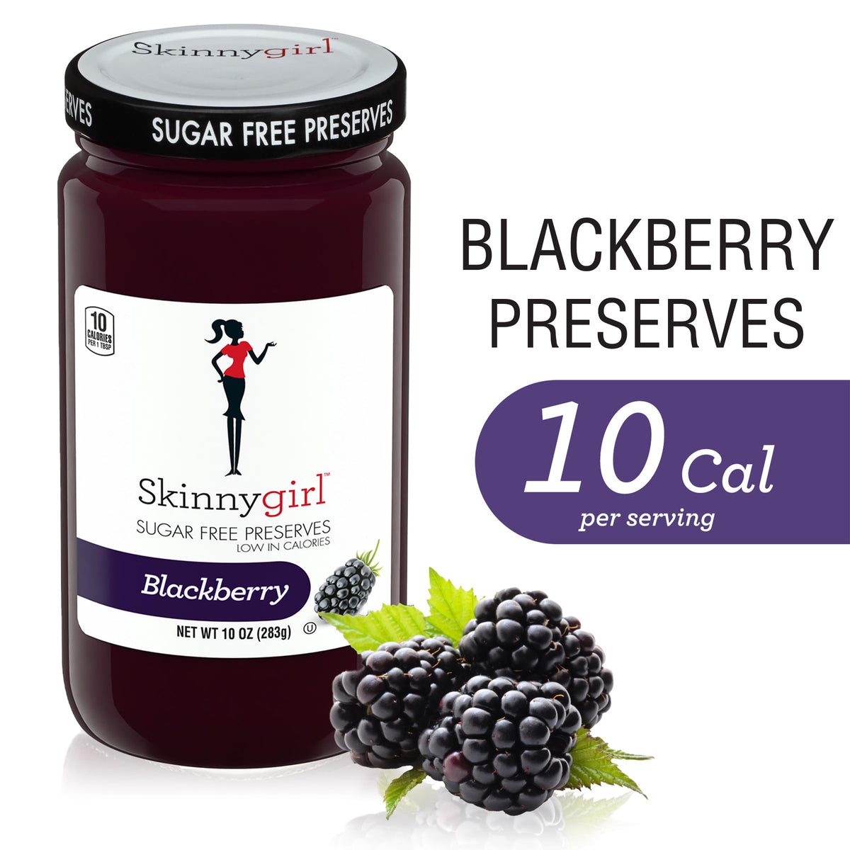 Skinnygirl Blackberry Mule preserves jar added to oatmeal for low-calorie flavor.
