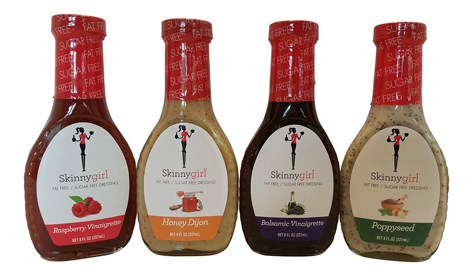 Skinnygirl Balsamic Vinaigrette bottle adds tangy flavor to salads.