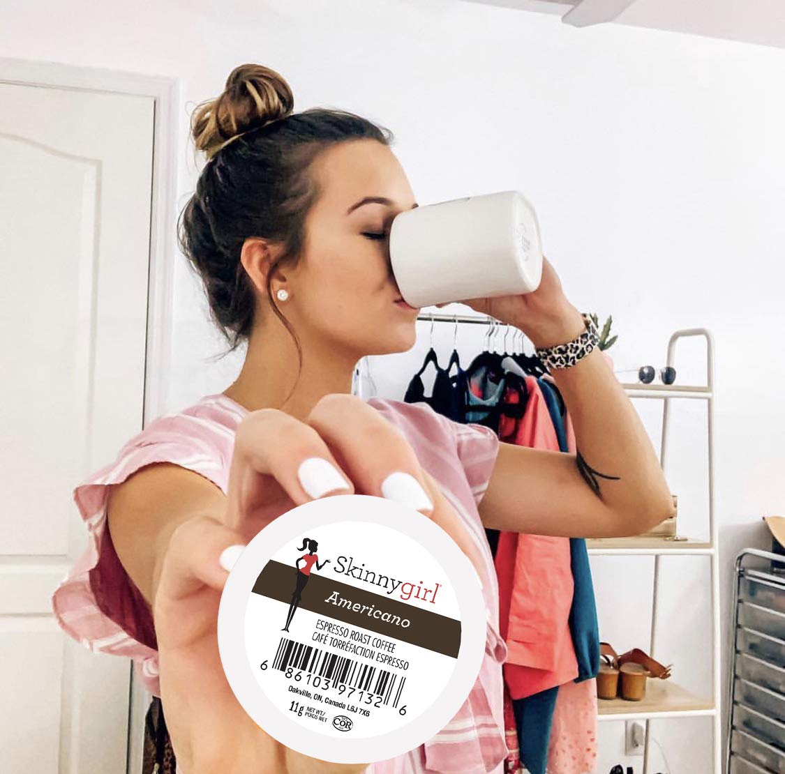 Skinnygirl Rainforest Alliance certified coffee package emphasizing sustainability