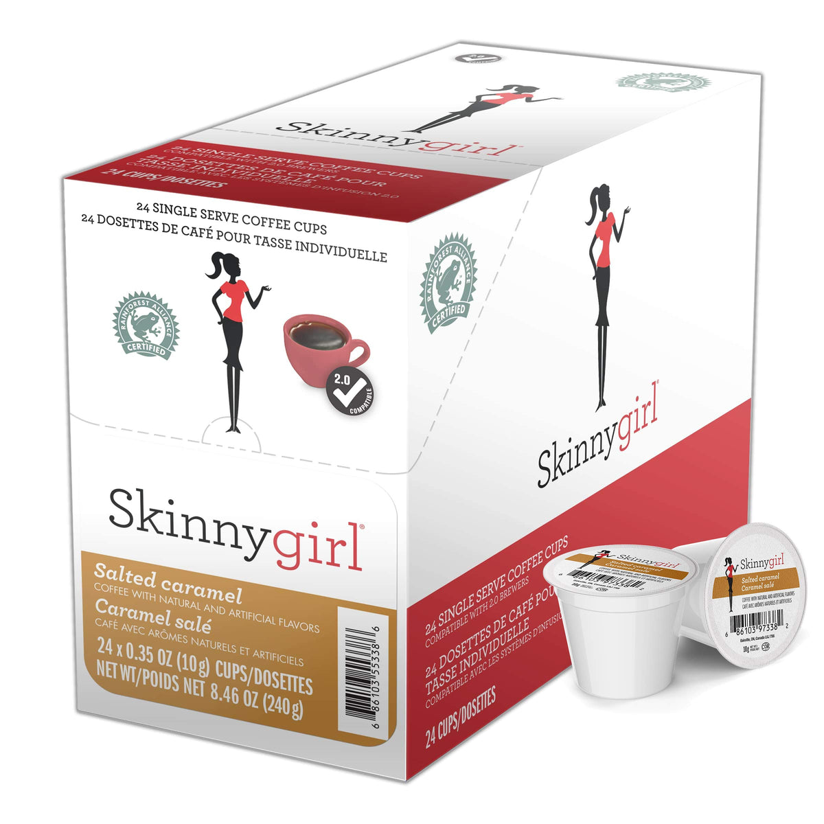 Skinnygirl salted caramel coffee pod ready for quick morning brew