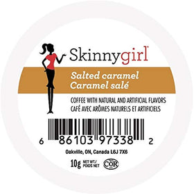 Skinnygirl salted caramel K-Cup in Keurig machine for a sugar-free aroma