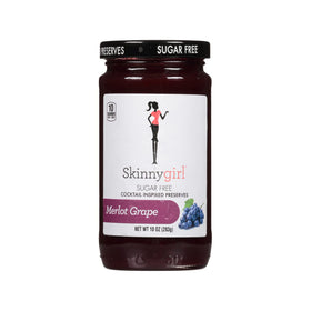 Skinnygirl sugar-free preserves blackberry jar, versatile topping for yogurt or toast.