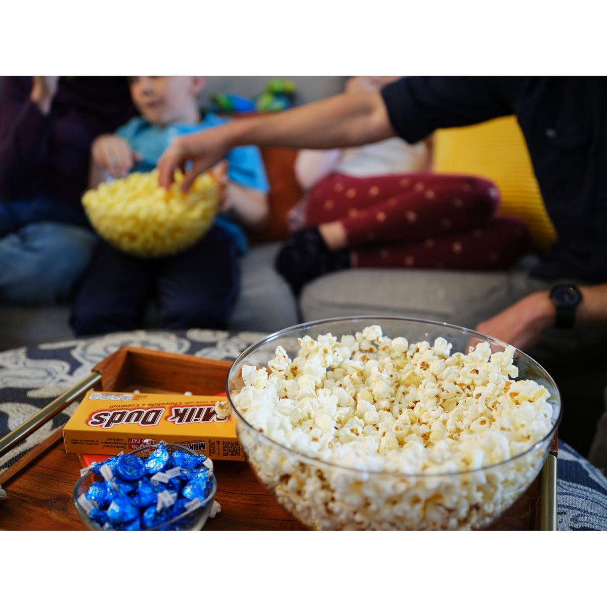 SkinnyPop Butter Microwave Popcorn bag close-up highlighting real butter flavor