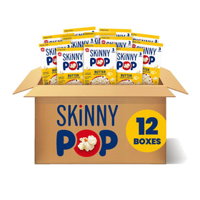 SkinnyPop Butter Microwave Popcorn case: convenient 12-box bundle for quick snacking