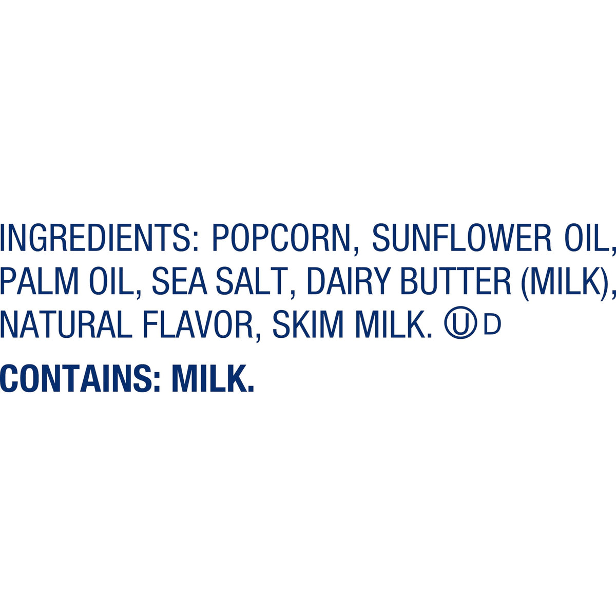 SkinnyPop Butter Microwave Popcorn ingredients label emphasizing whole grain, simple ingredients