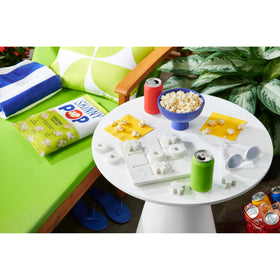 SkinnyPop movie-night snack bowl with light, crunchy popcorn