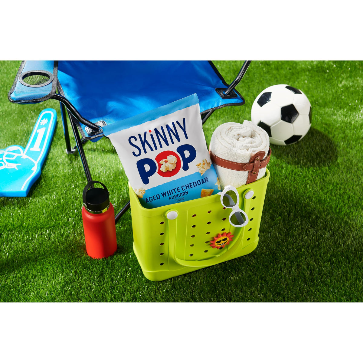 SkinnyPop movie night snack close-up highlighting light, crunchy texture