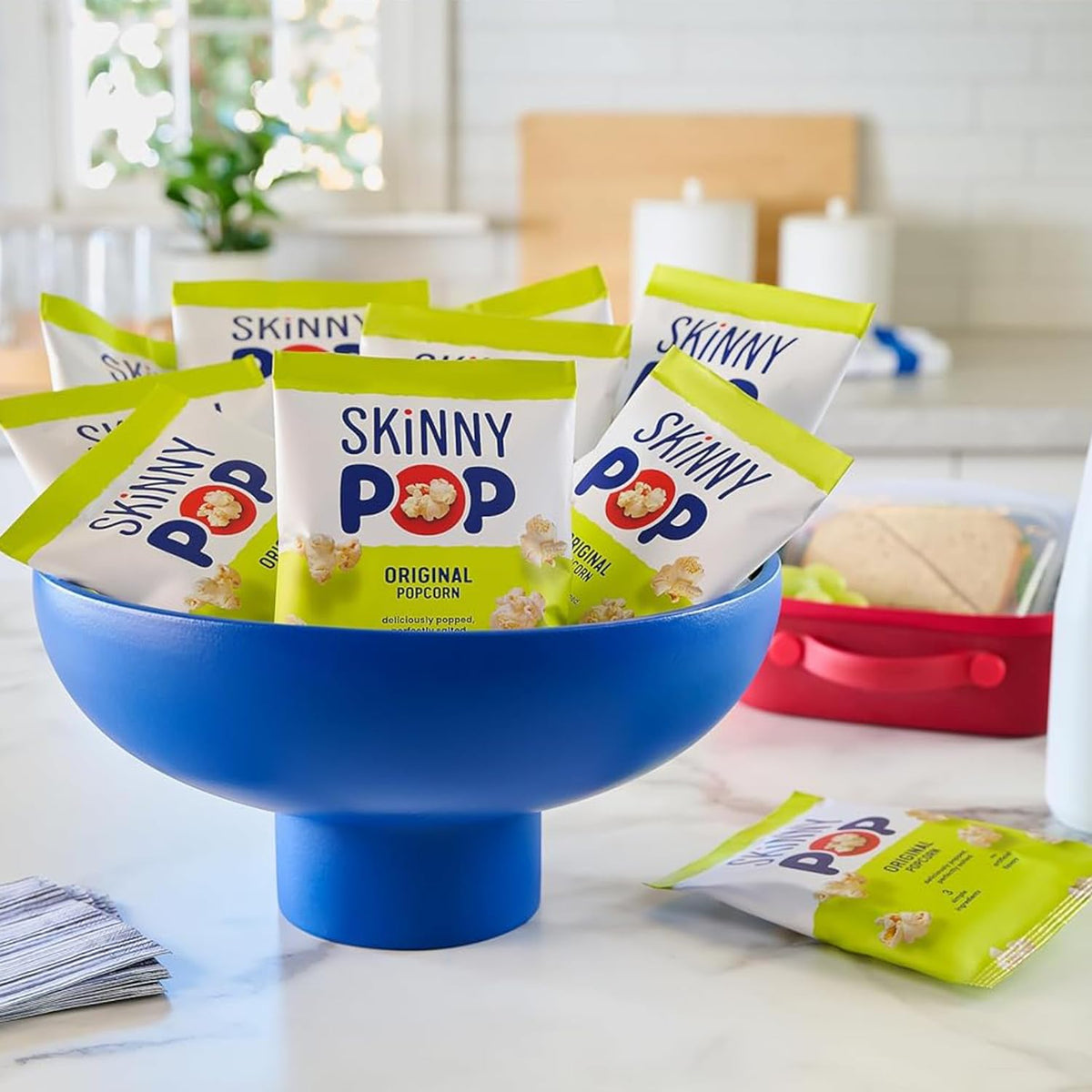 SkinnyPop no artificial flavors or colors, clean ingredient snacking